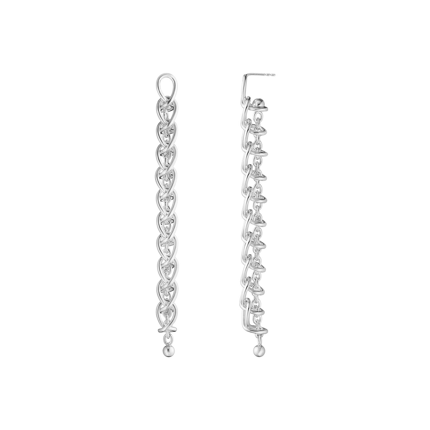 Weft Silver Eleven Link Earrings