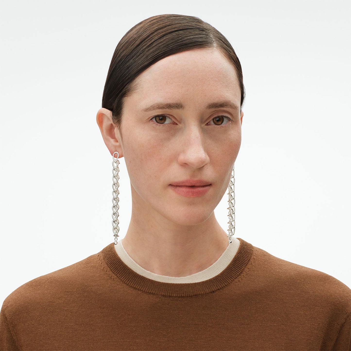 Weft Silver Eleven Link Earrings