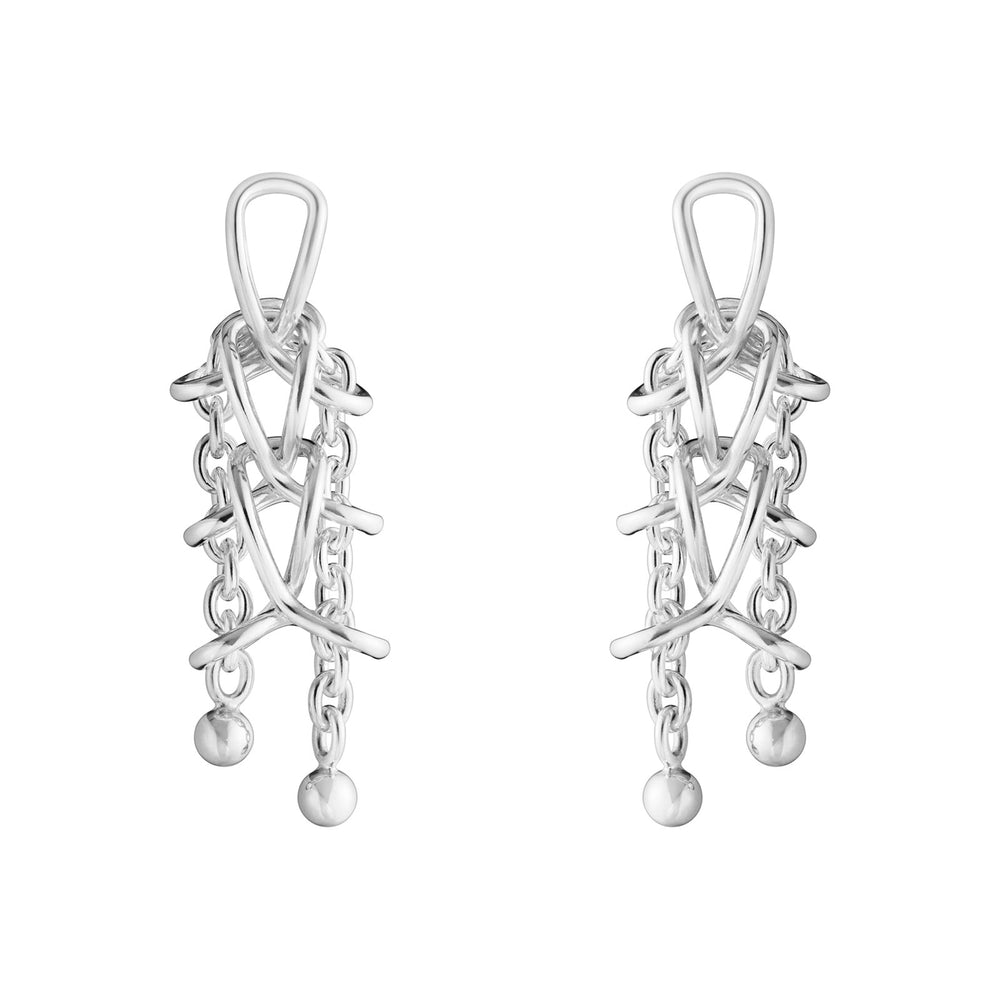 Weft Silver Double Earrings