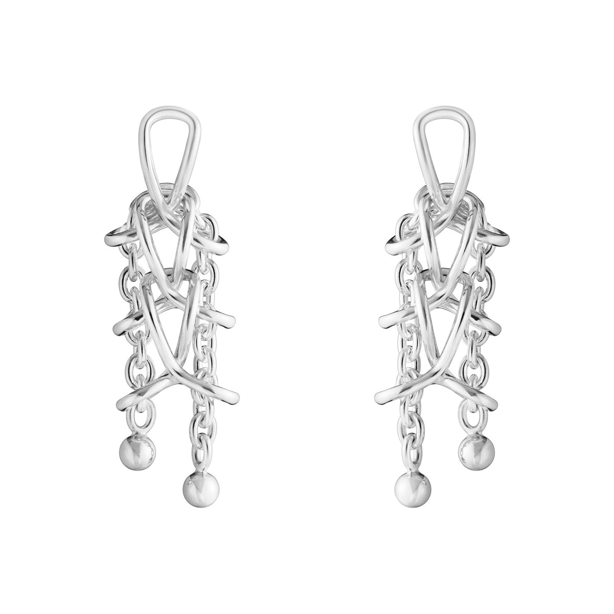 Weft Silver Double Earrings simple Pursuit
