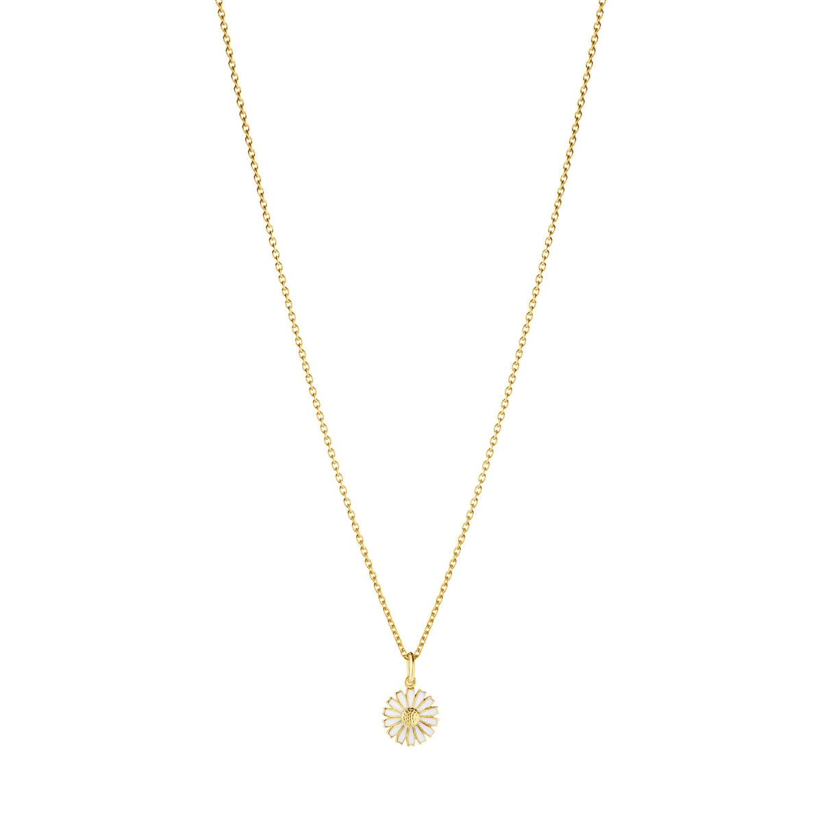 Daisy Gold Plated Silver & White Enamel Pendant simple Pursuit