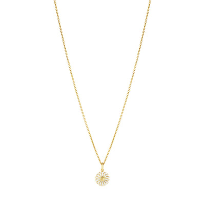 Daisy Gold Plated Silver & White Enamel Pendant simple Pursuit