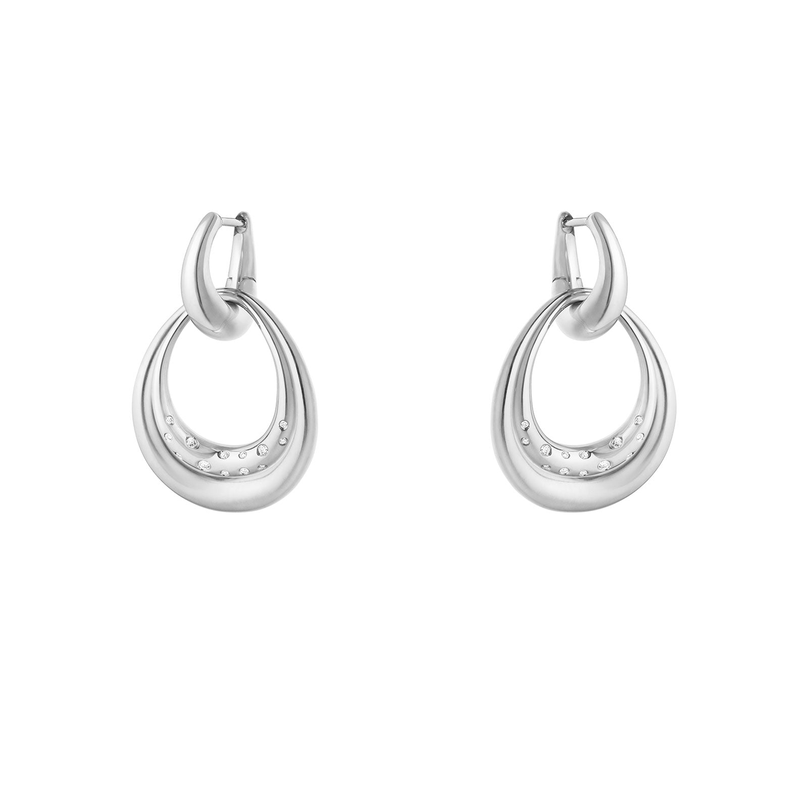 Offspring Silver & Diamond Medium Earrings