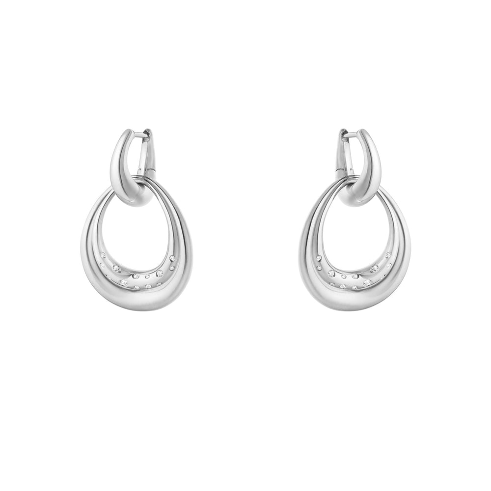 Offspring Silver & Diamond Medium Earrings
