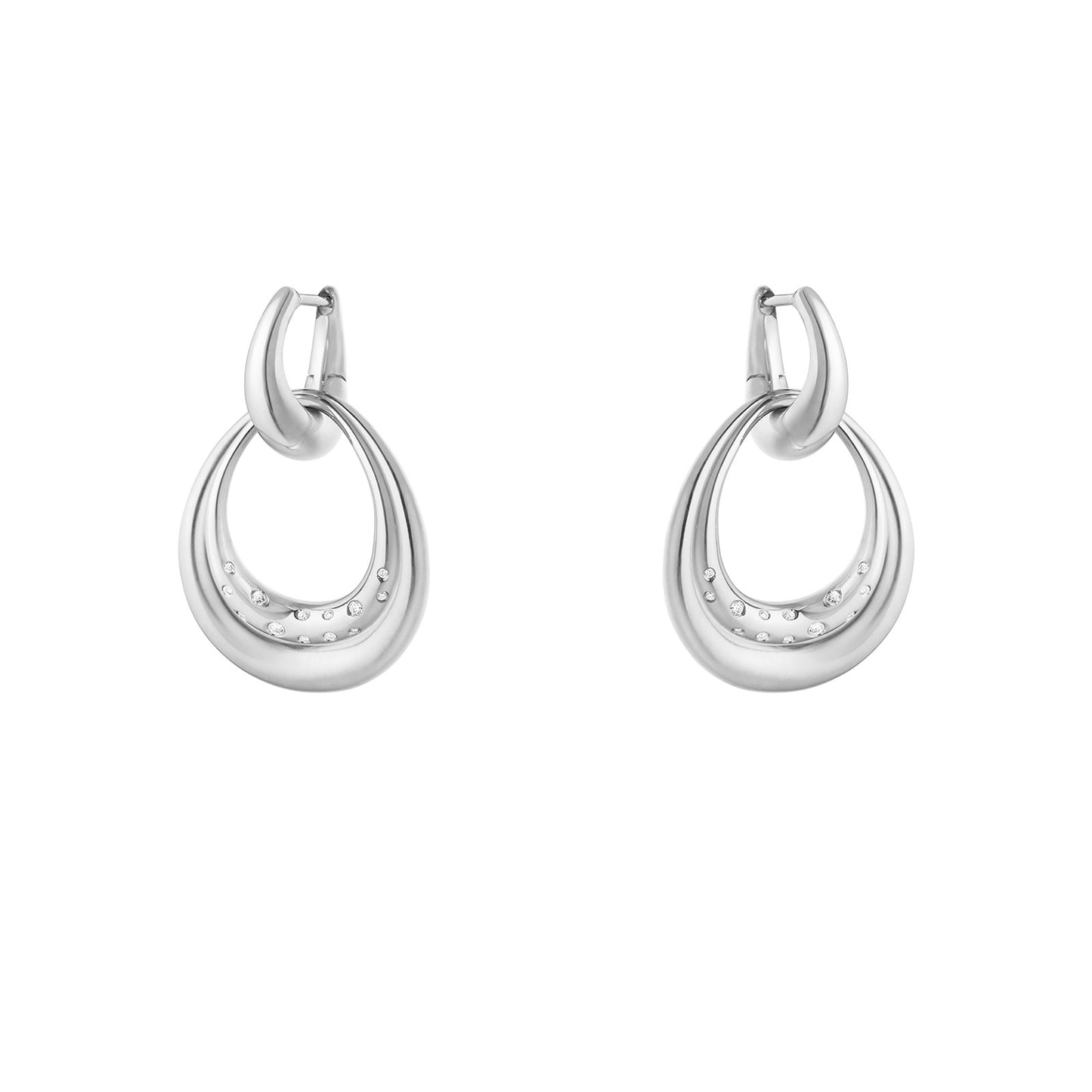 Offspring Silver & Diamond Medium Earrings