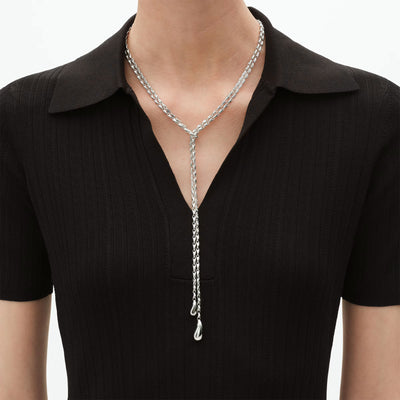 Reflect Silver Lariat Necklace simple Pursuit