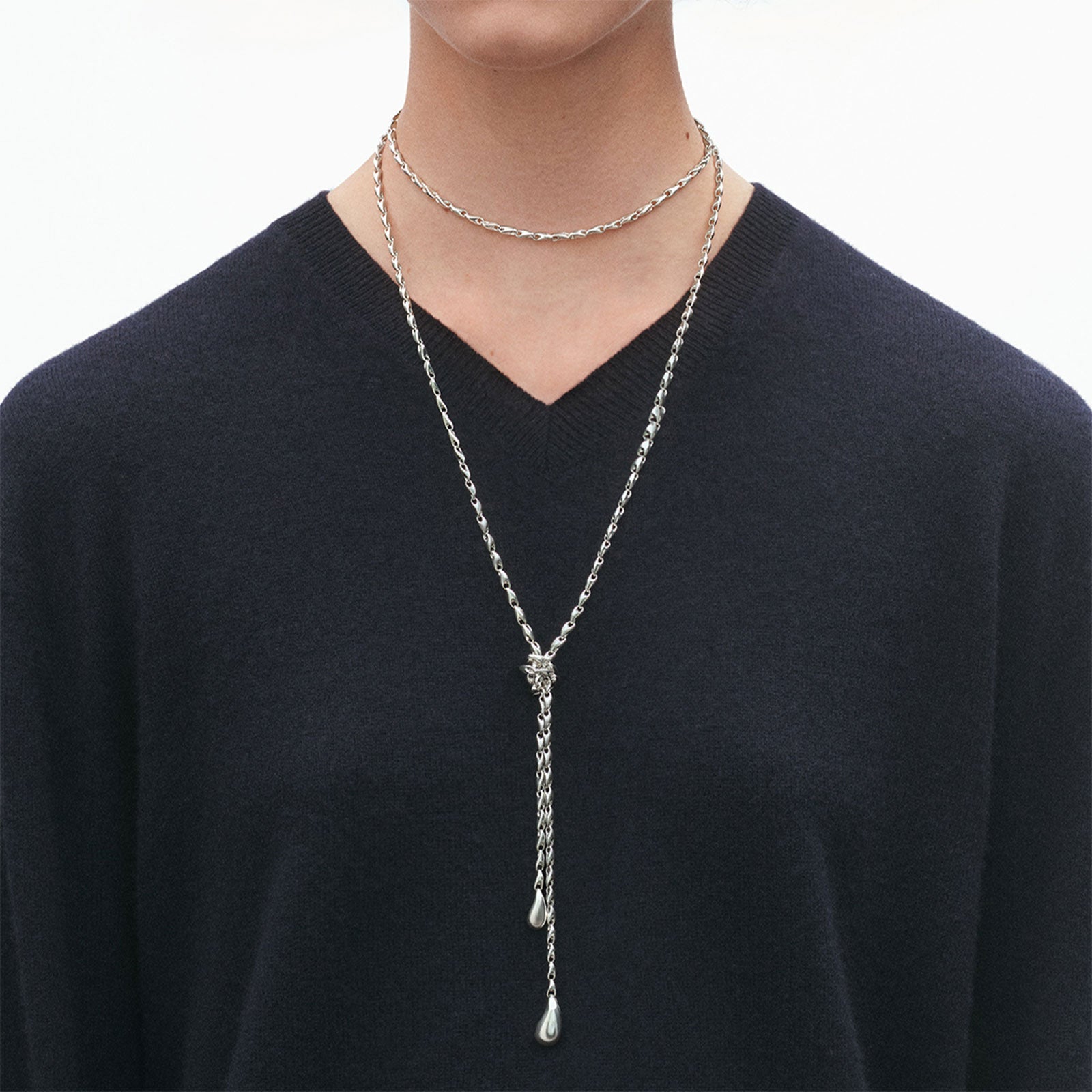 Reflect Silver Lariat Necklace simple Pursuit