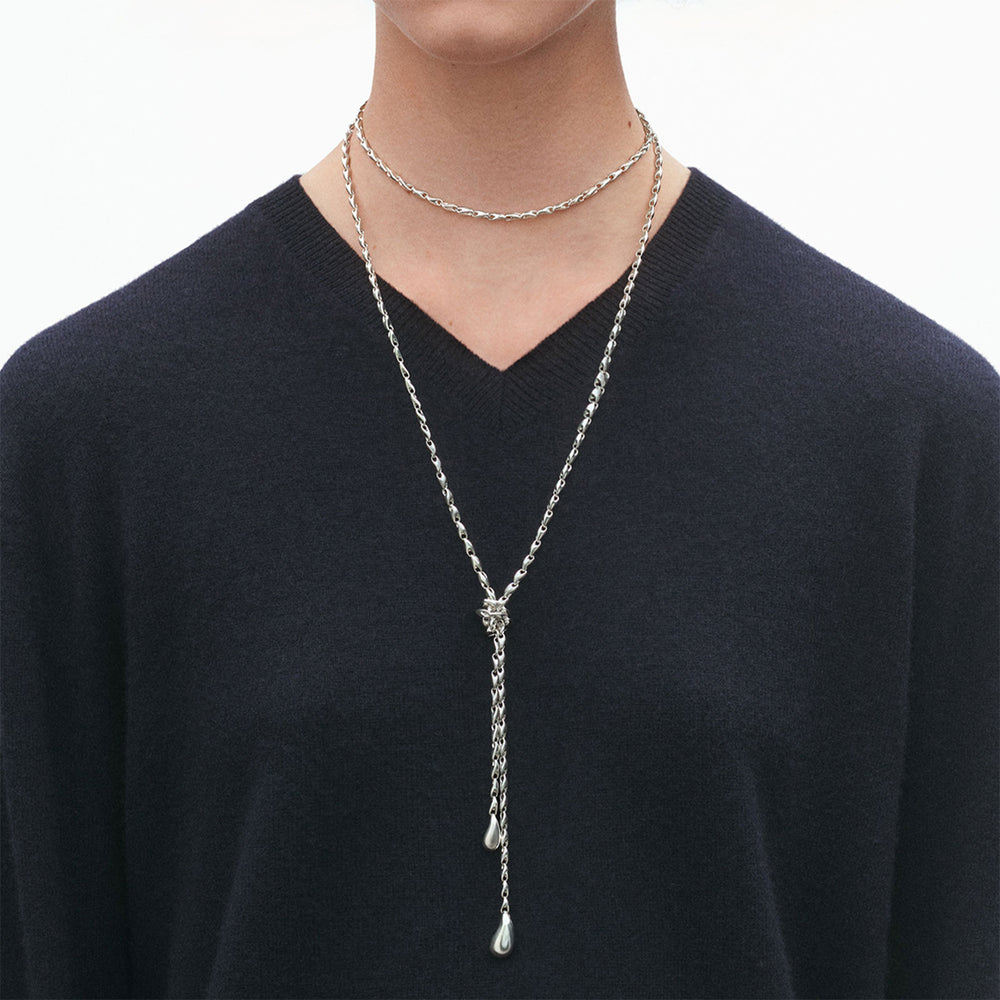 Reflect Silver Lariat Necklace simple Pursuit