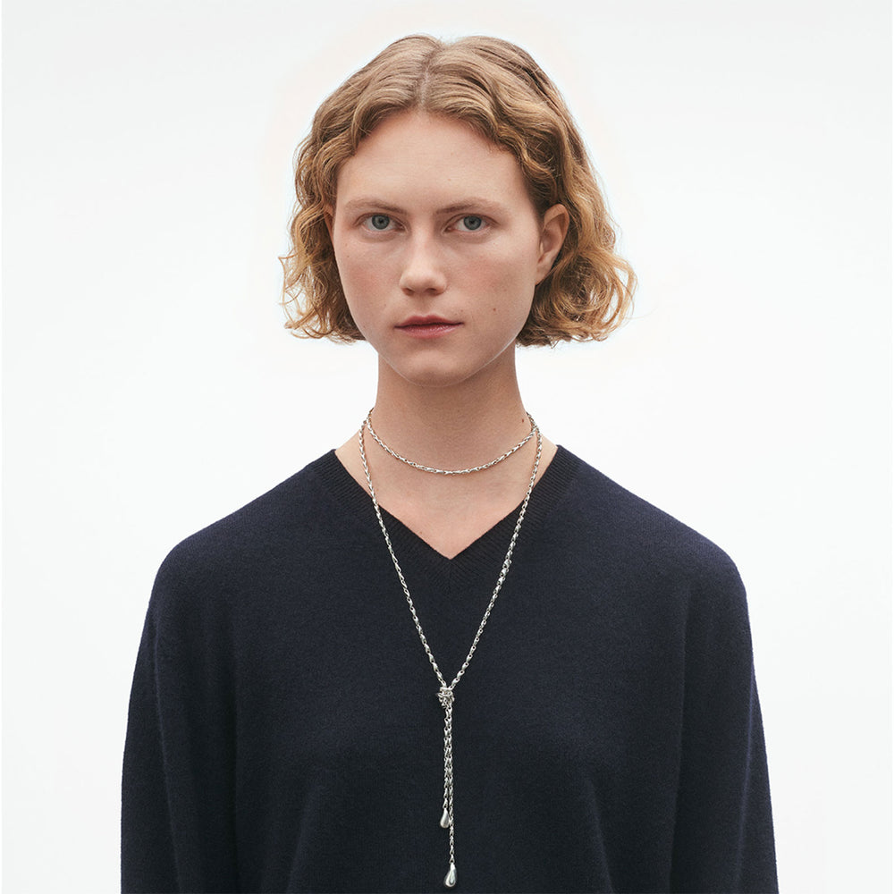 Reflect Silver Lariat Necklace simple Pursuit