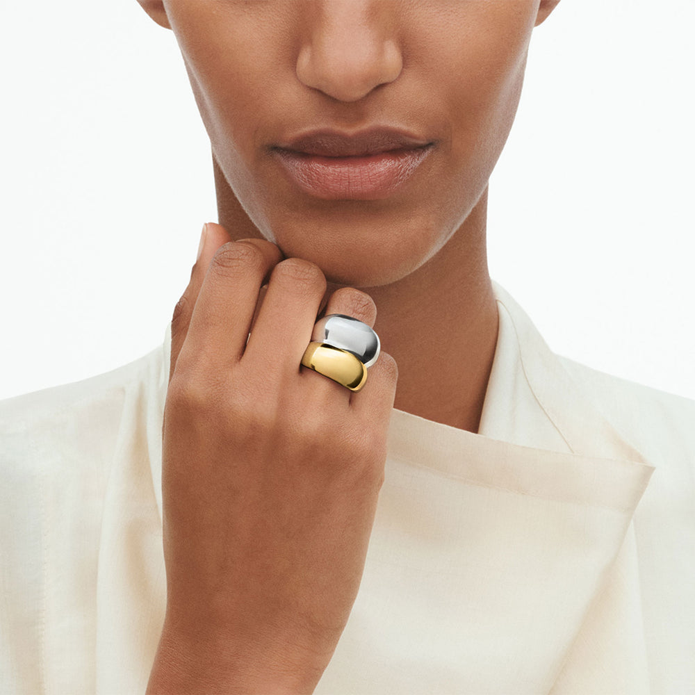 Curve Silver & 18ct Yellow Gold Ring variant Pursuit