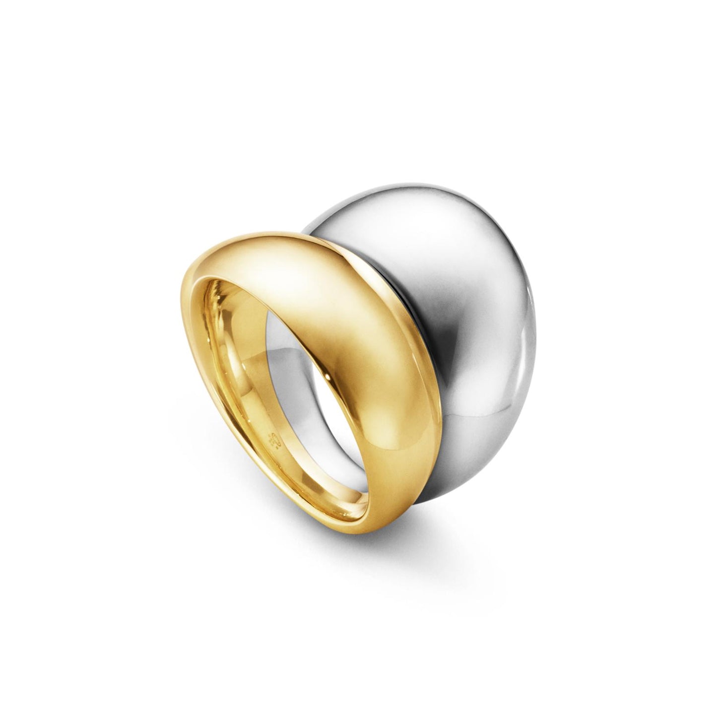 Curve Silver & 18ct Yellow Gold Ring variant Pursuit