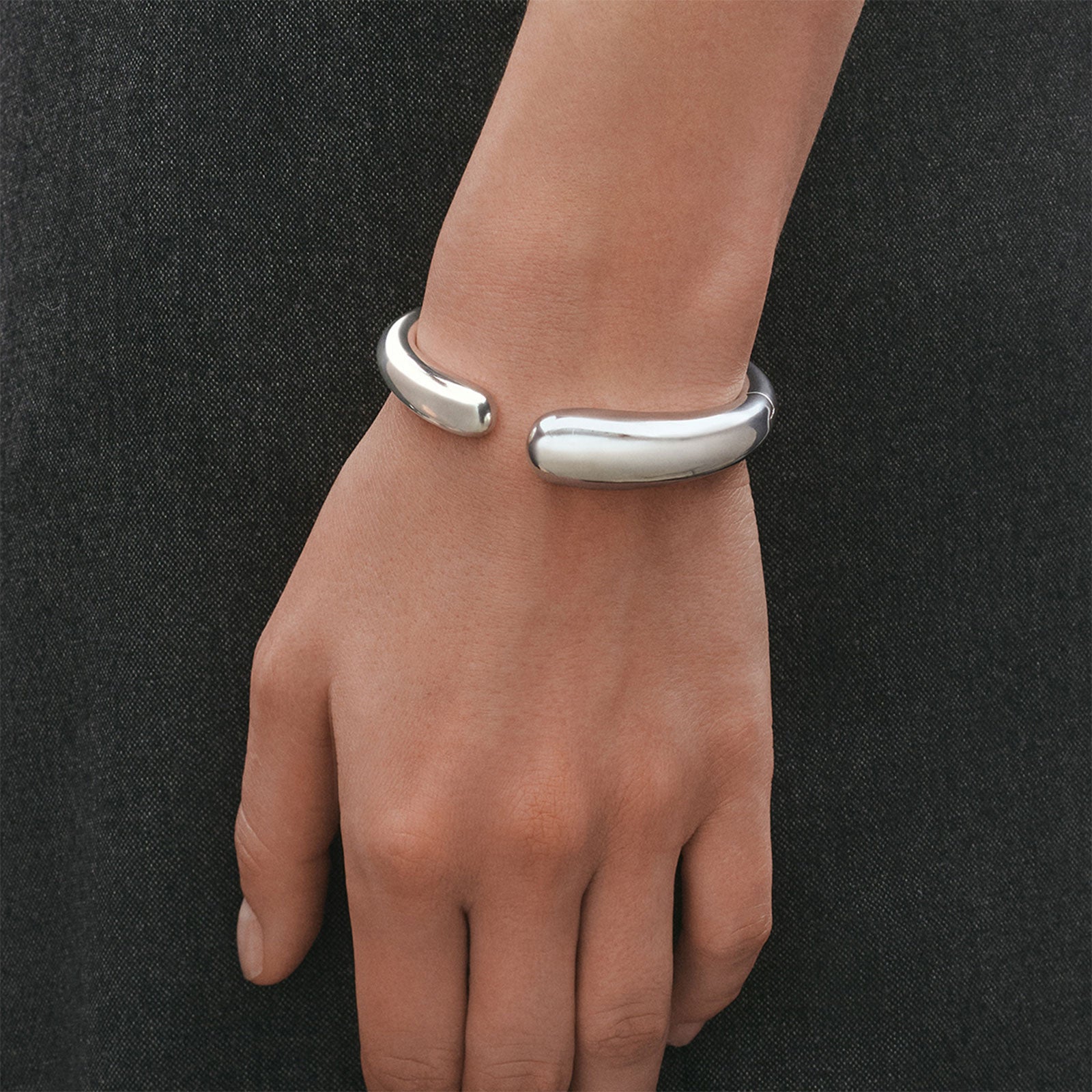 Mercy Silver Hinged Bangle variant Pursuit