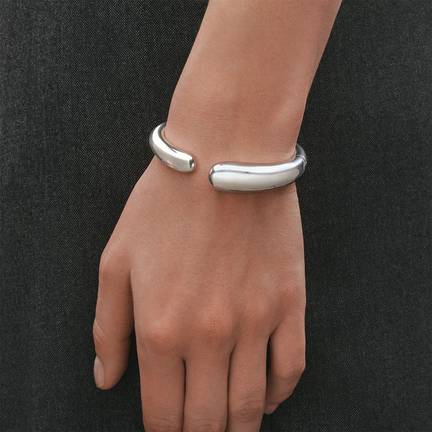 Mercy Silver Hinged Bangle variant Pursuit