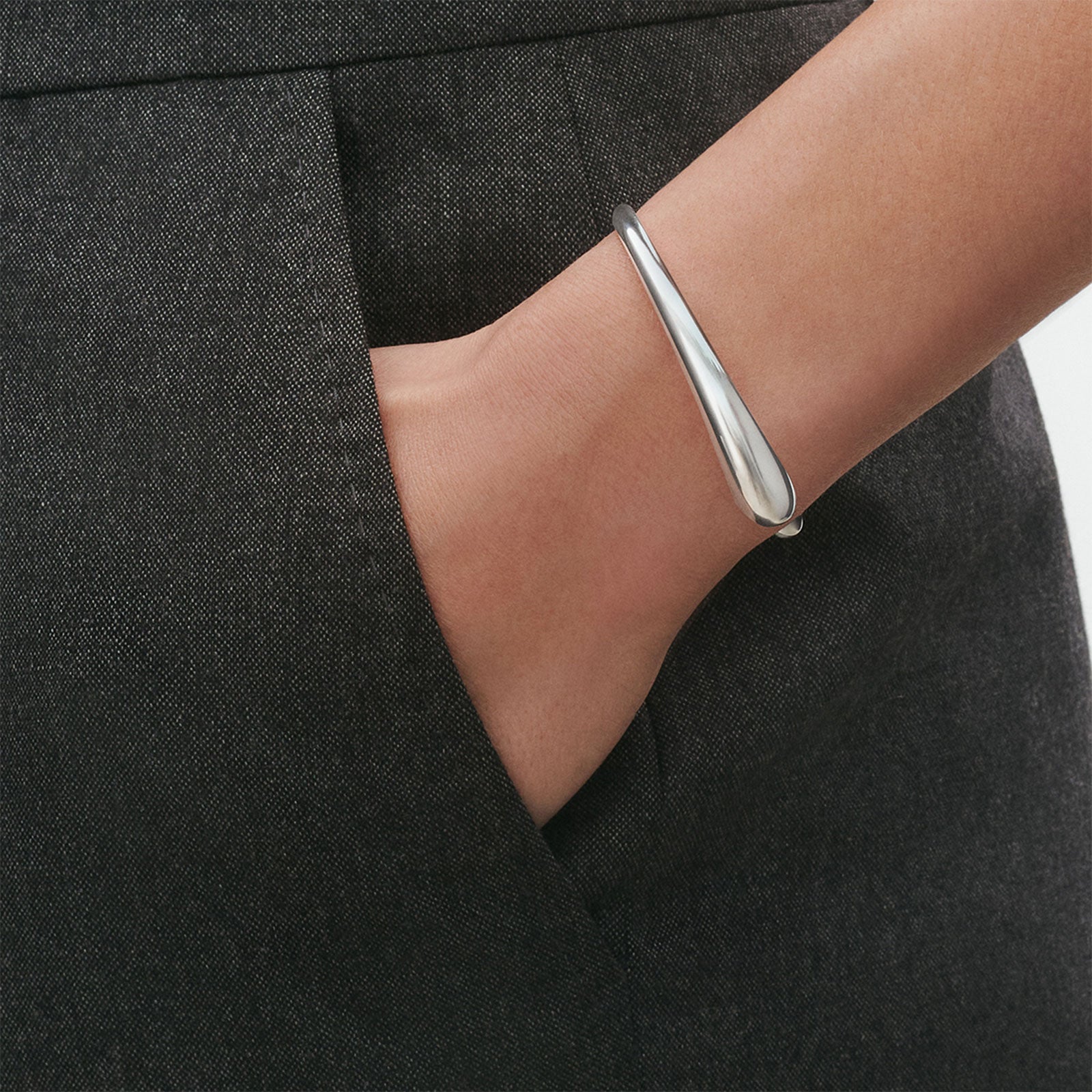 Mercy Silver Open Bangle