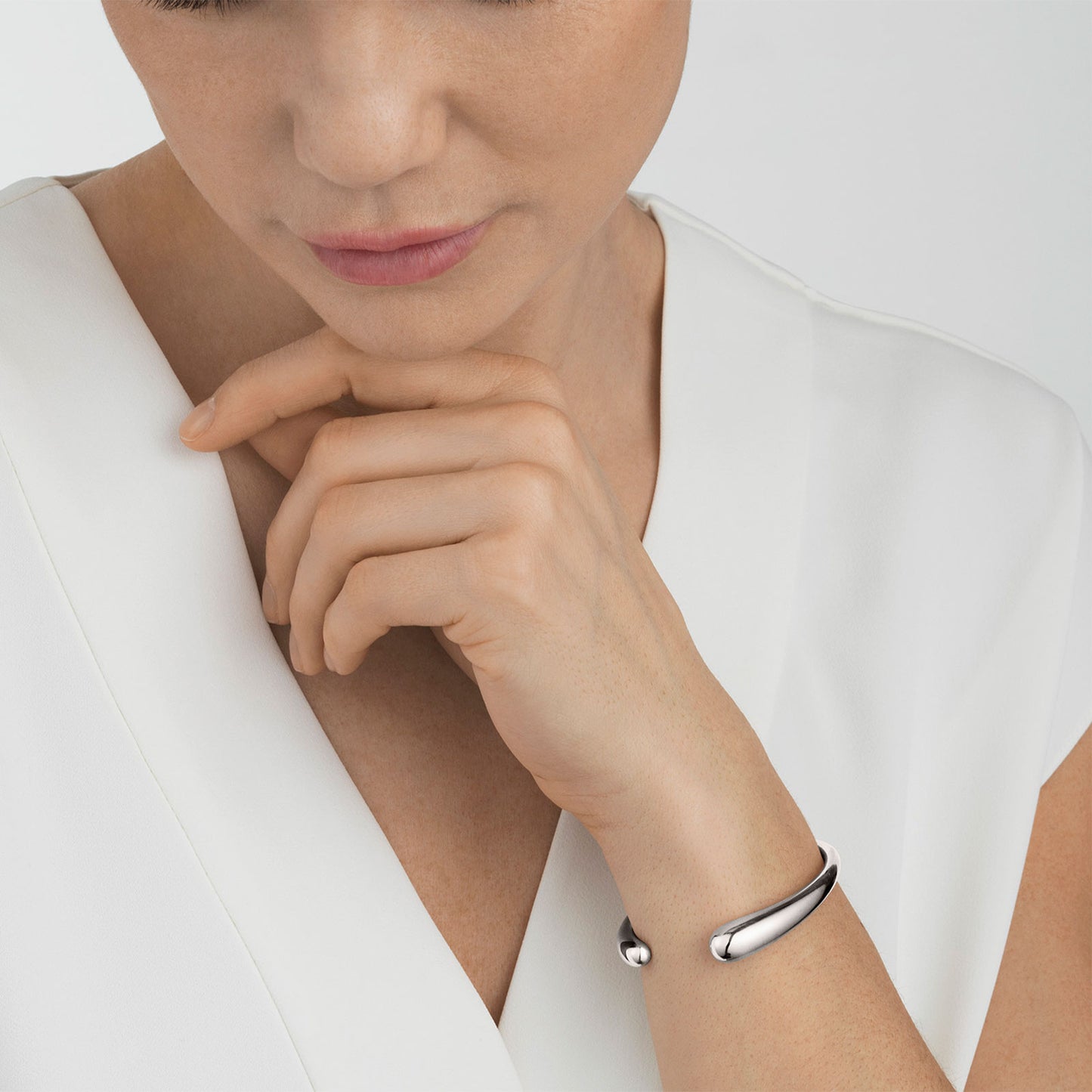 Mercy Silver Open Bangle