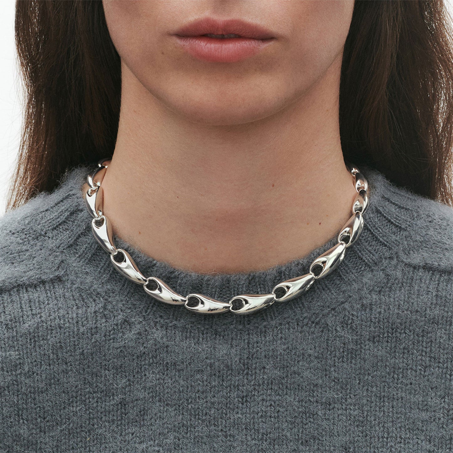 Reflect Silver Graduated Necklace variant Pursuit