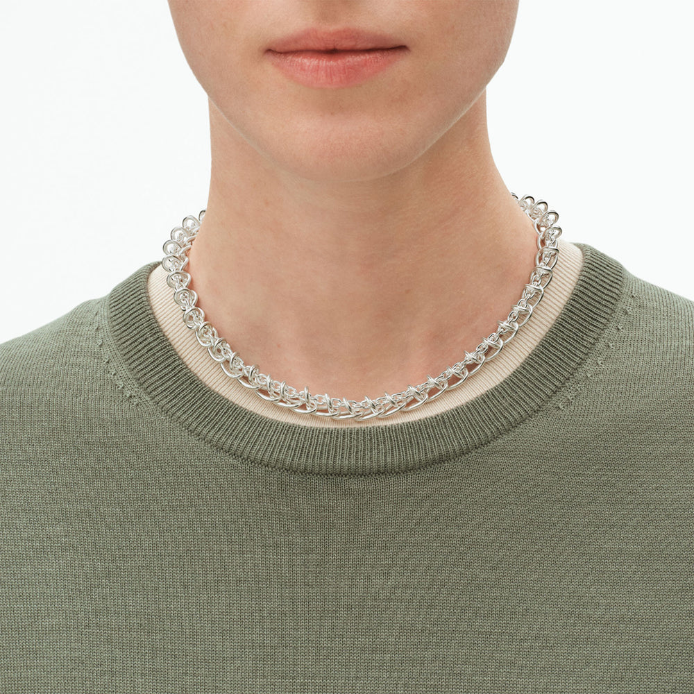Weft Silver Single Link Necklace