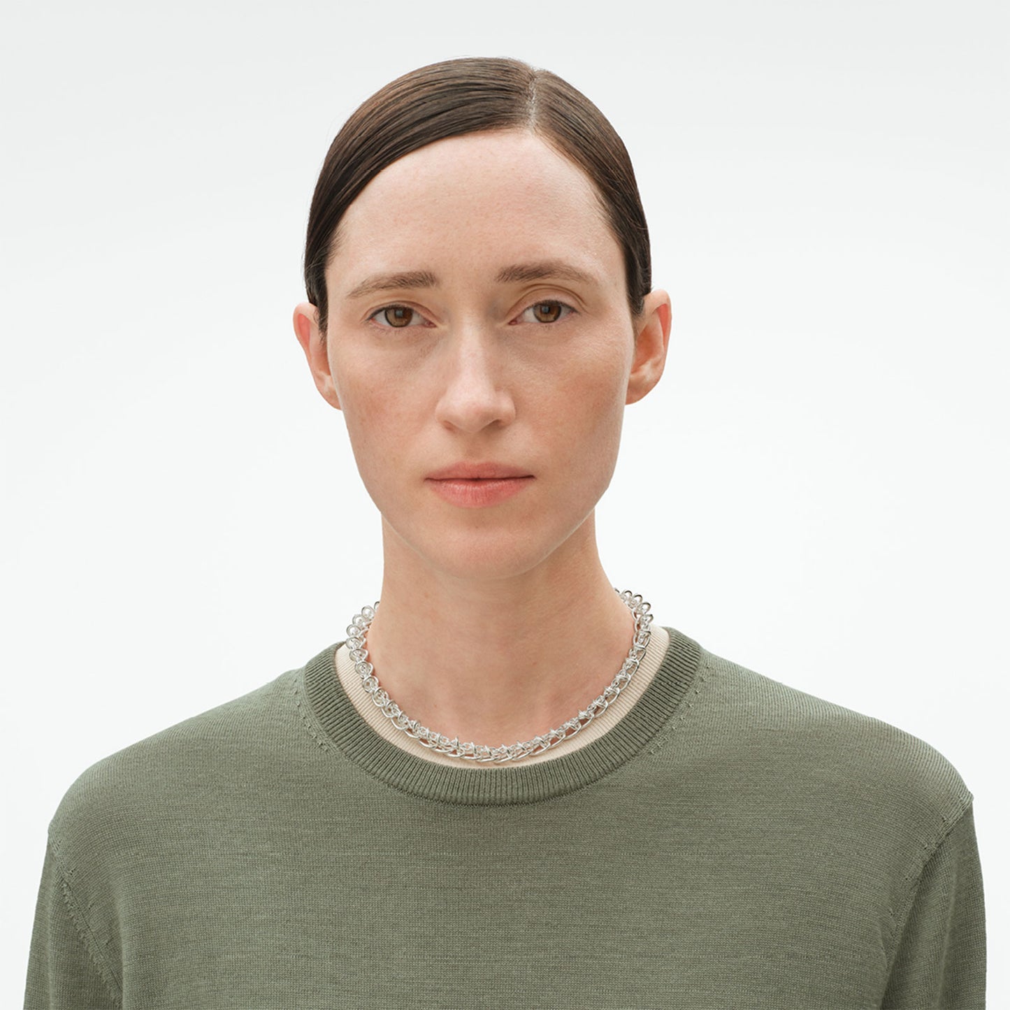 Weft Silver Single Link Necklace