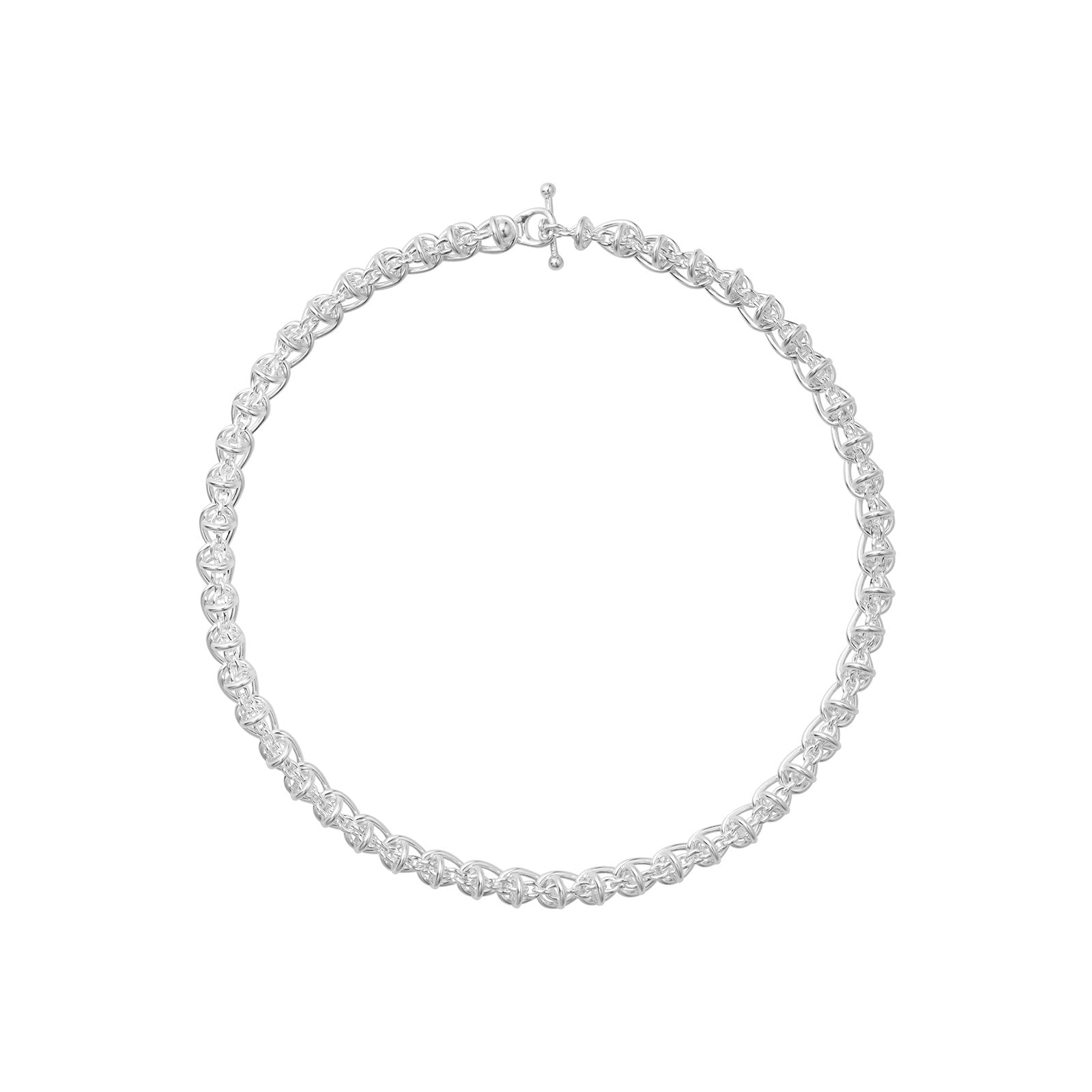 Weft Silver Single Link Necklace
