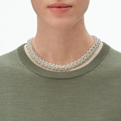 Weft Silver Double Link Necklace variant Pursuit