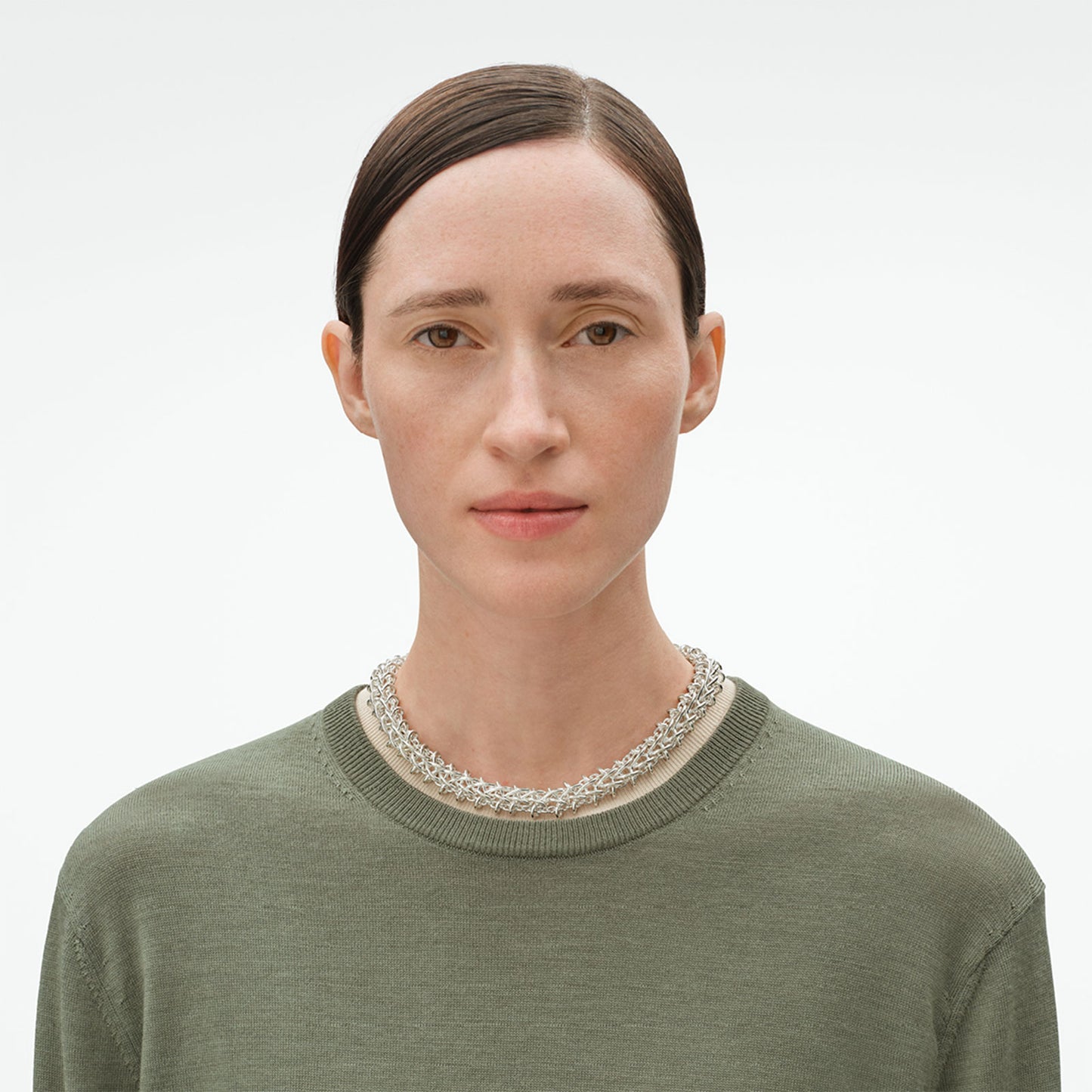Weft Silver Double Link Necklace