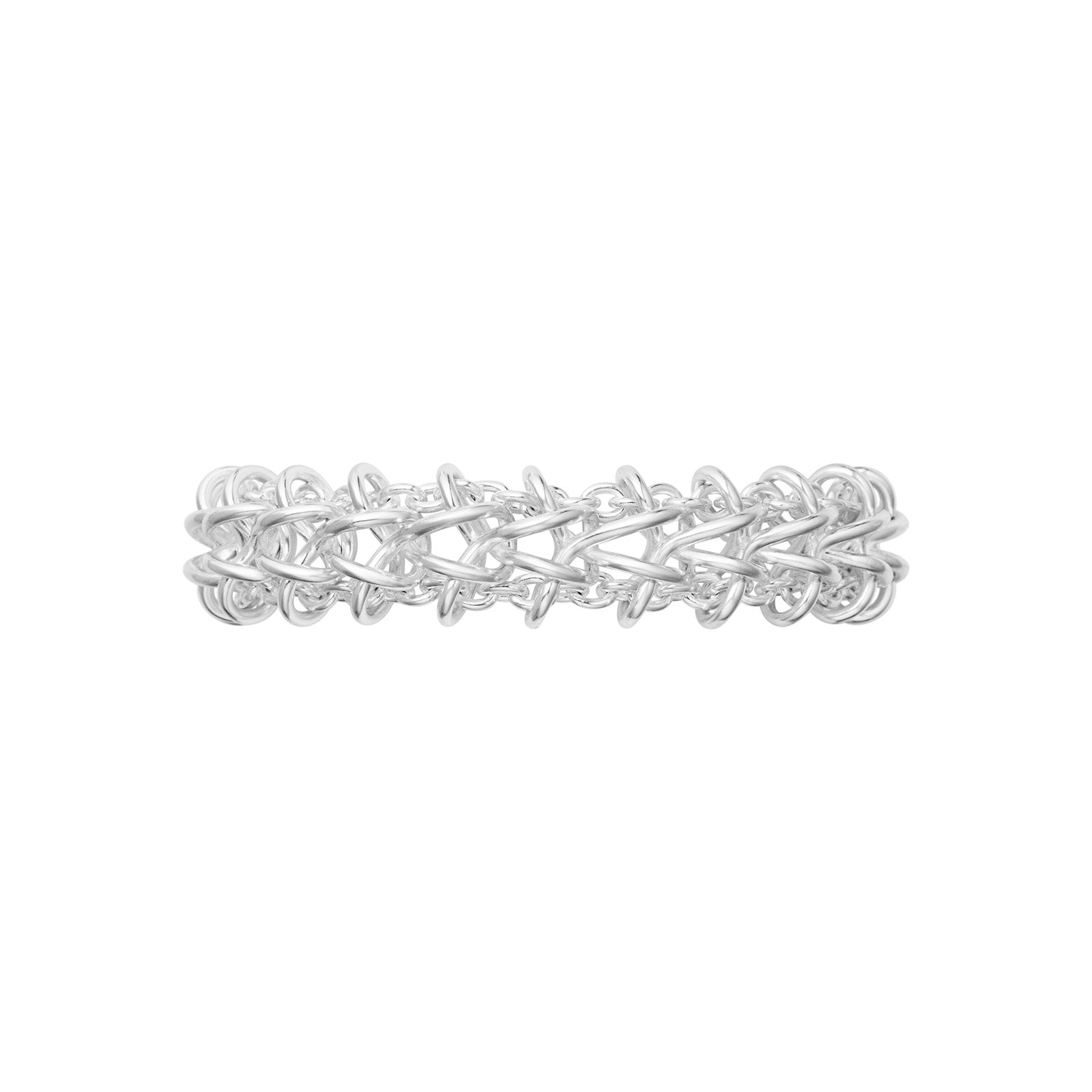 Weft Silver Double Link Bracelet