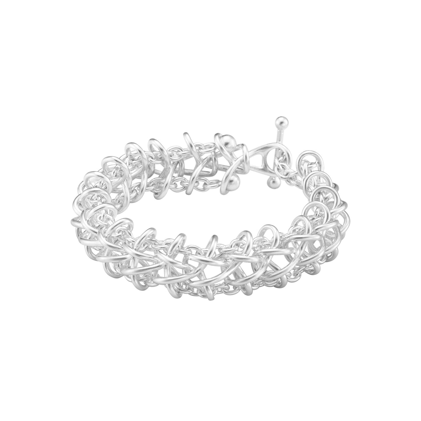 Weft Silver Double Link Bracelet