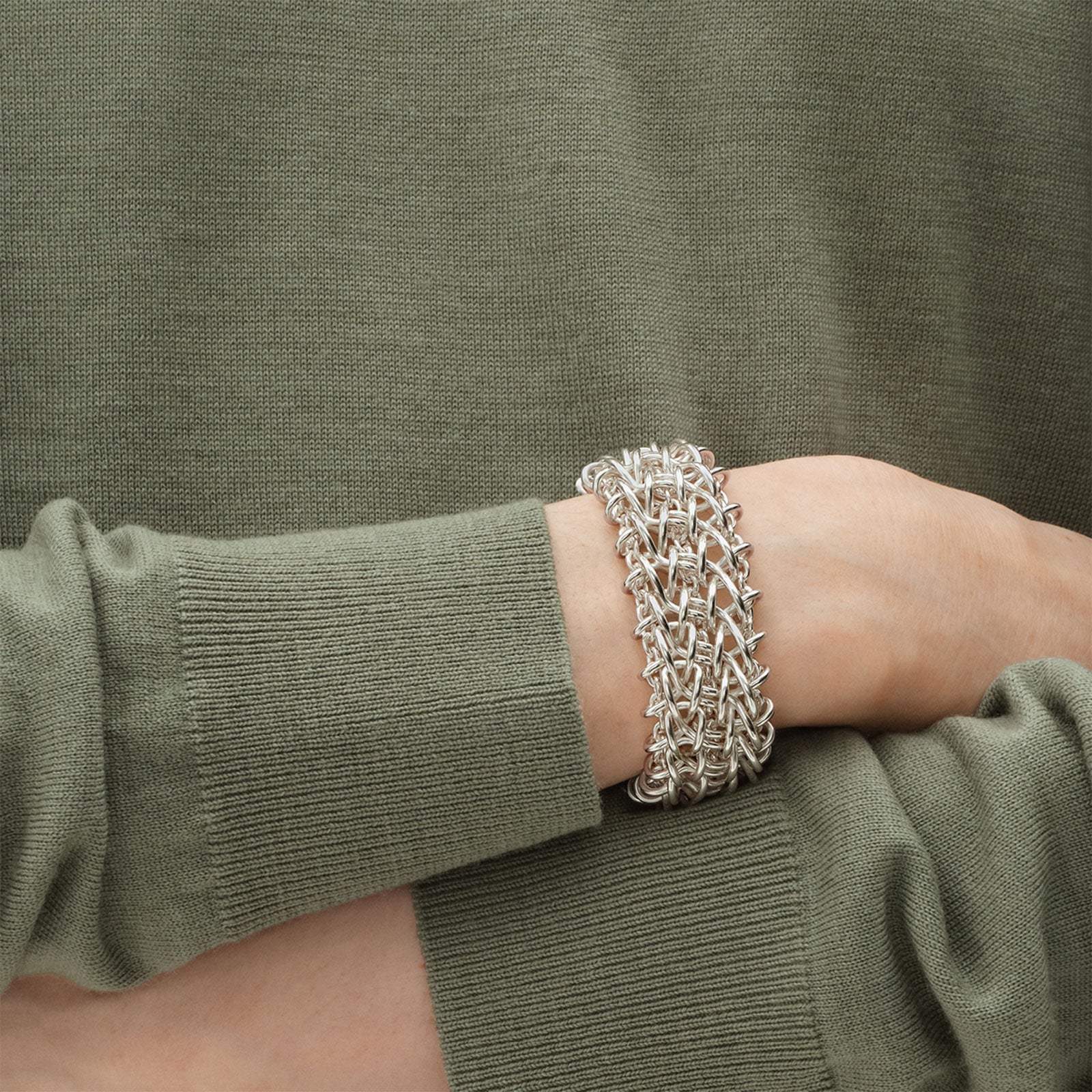 Weft Silver Triple Link Bracelet