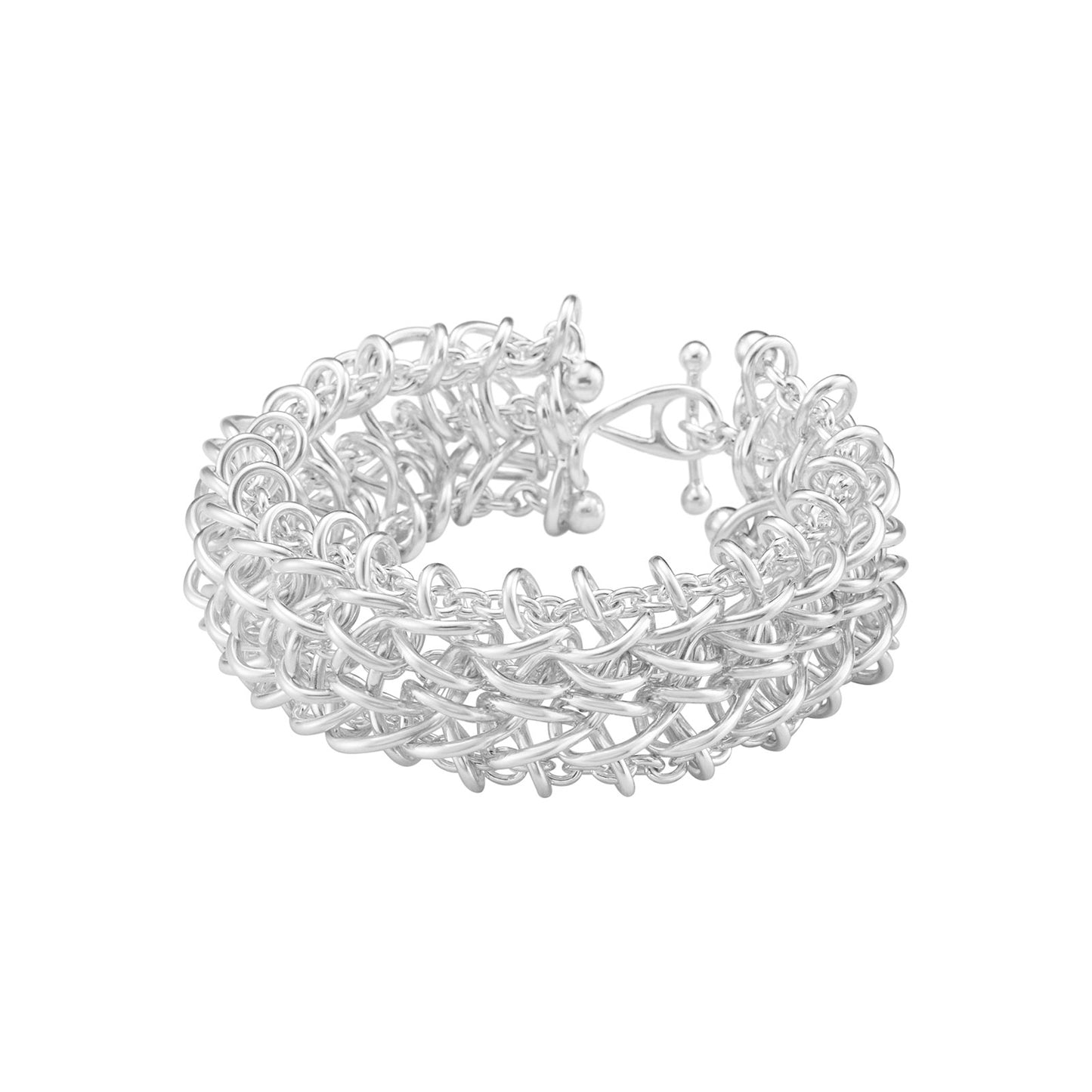 Weft Silver Triple Link Bracelet