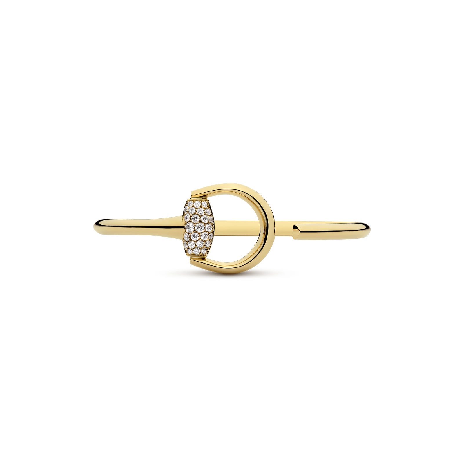 Gucci Horsebit 18ct Yellow Gold Diamond Bangle Bracelet