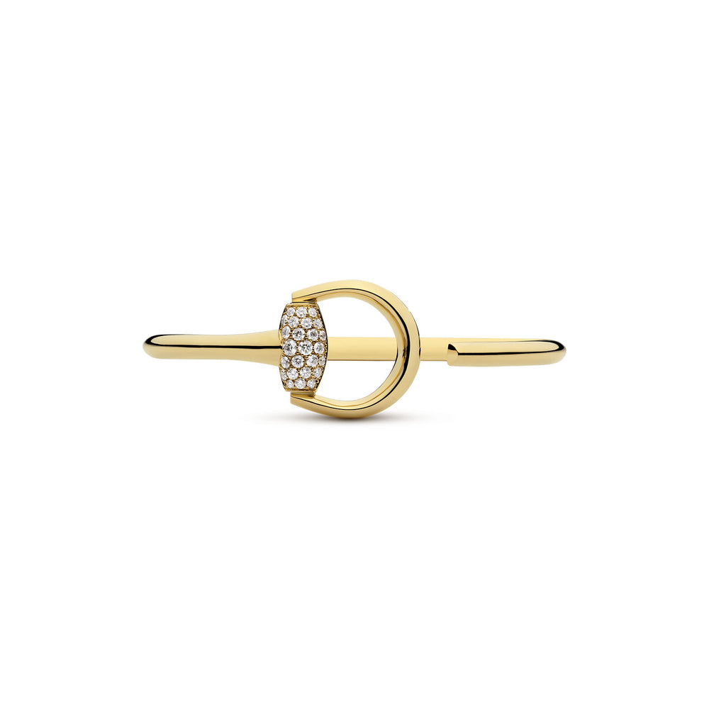 Gucci Horsebit 18ct Yellow Gold Diamond Bangle Bracelet