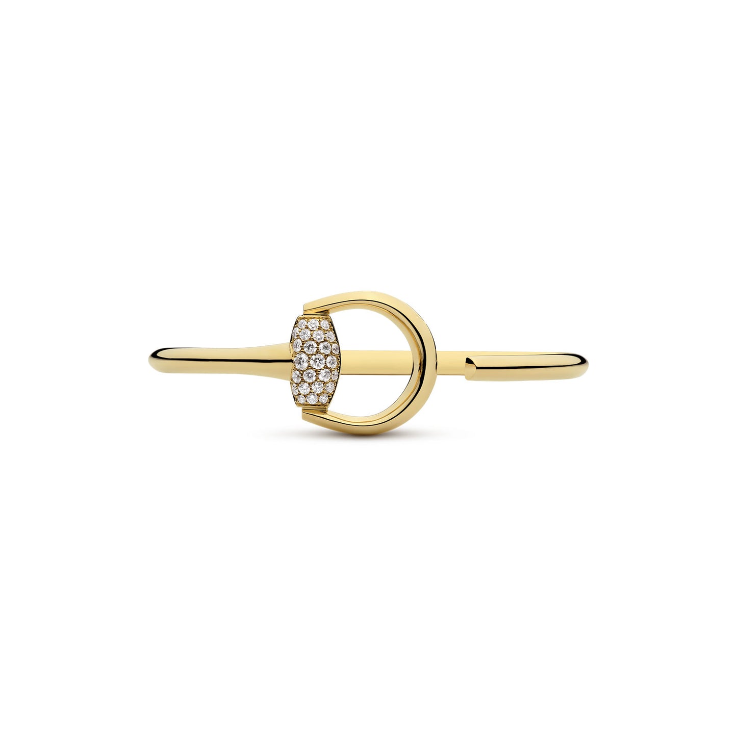 Gucci Horsebit 18ct Yellow Gold Diamond Bangle Bracelet