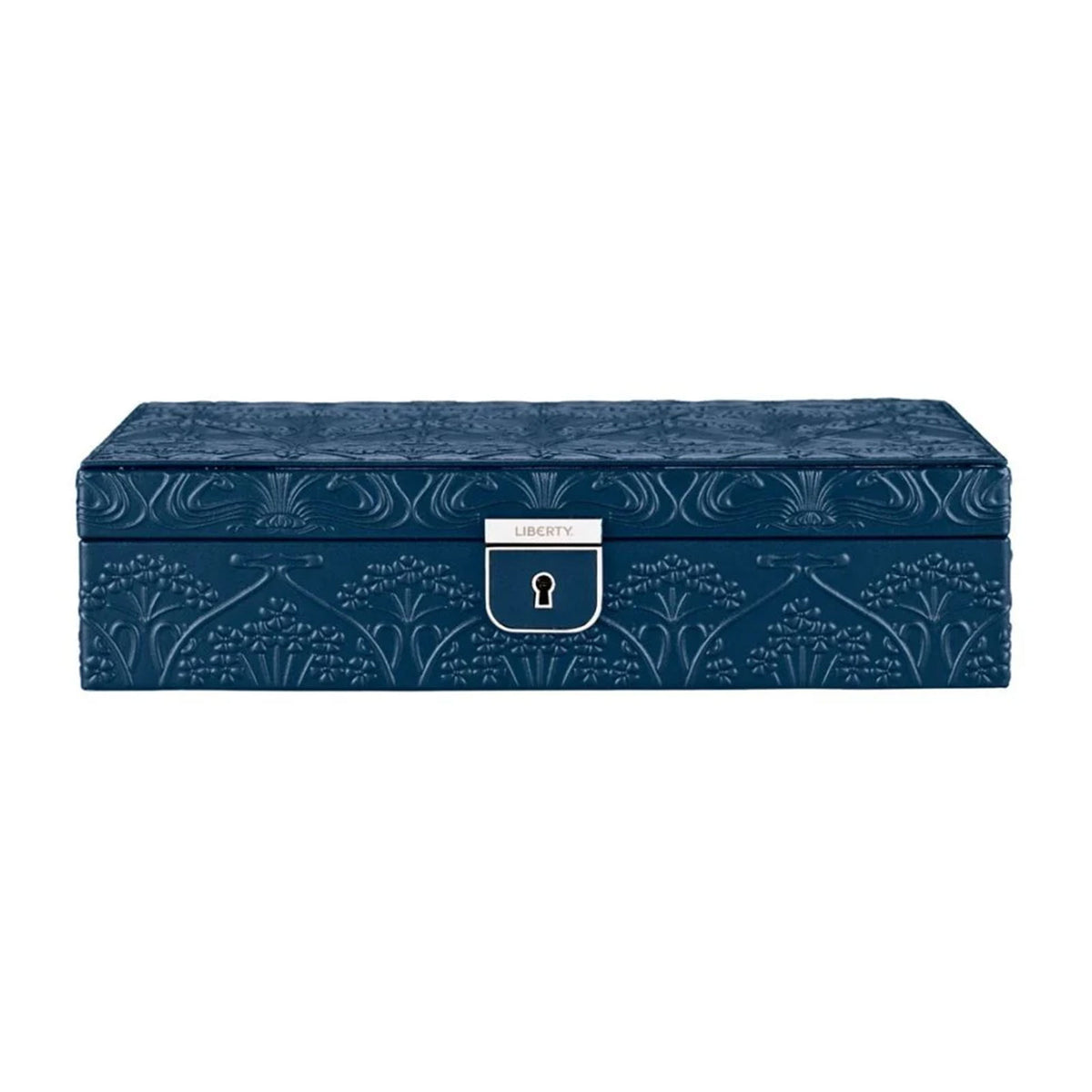 X LIBERTY All Over Ianthe Medium Jewellery Box - Navy simple Pursuit