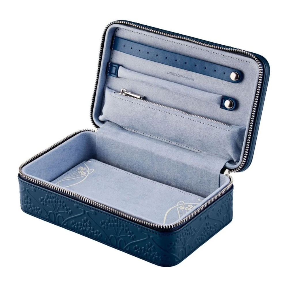 X LIBERTY All Over Ianthe Medium Jewellery Zip Case - Navy simple Pursuit