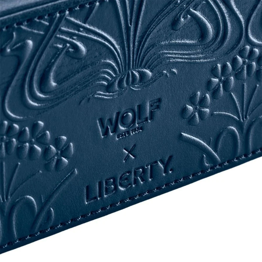 X LIBERTY All Over Ianthe Medium Jewellery Zip Case - Navy simple Pursuit