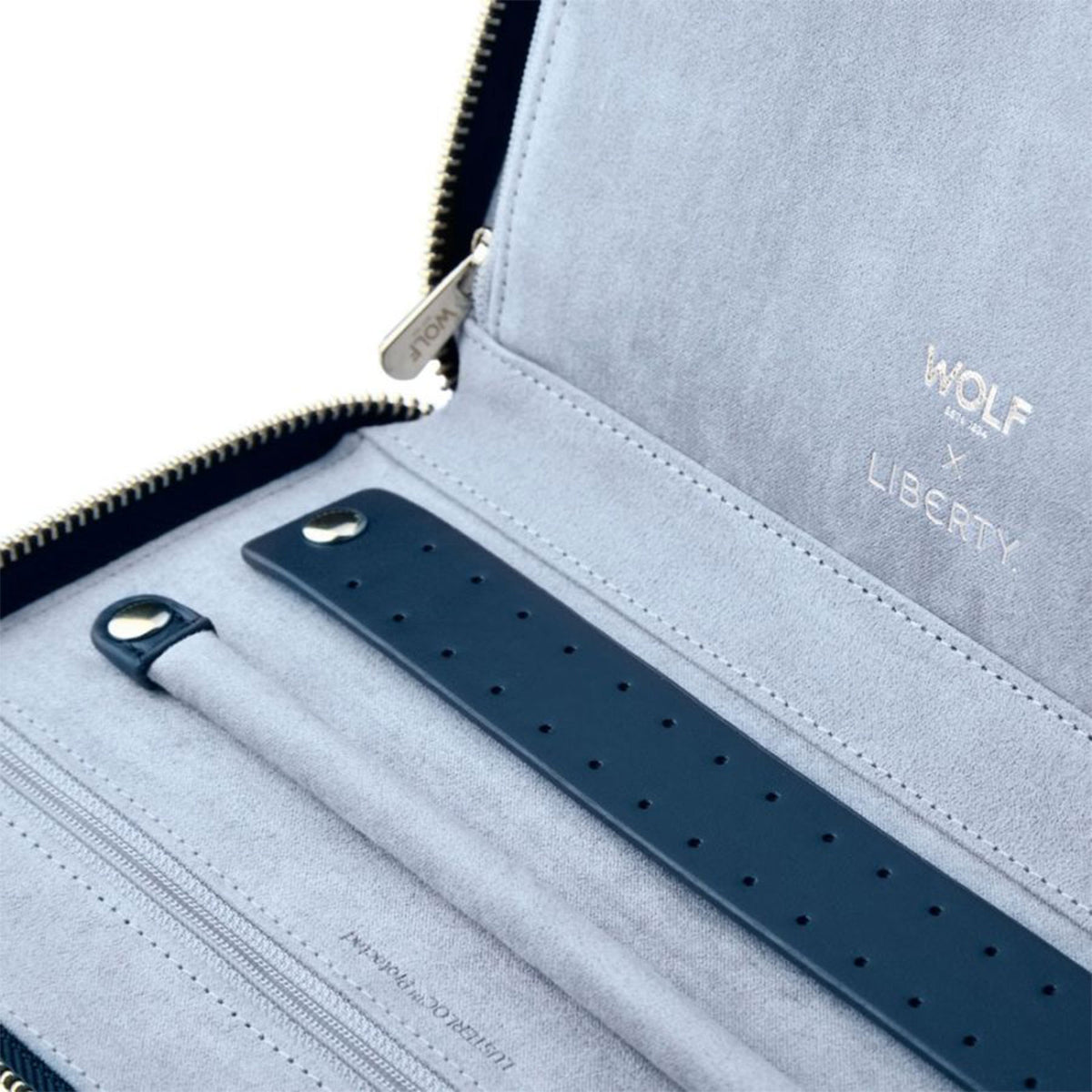 X LIBERTY All Over Ianthe Travel Jewellery Portfolio - Navy simple Pursuit