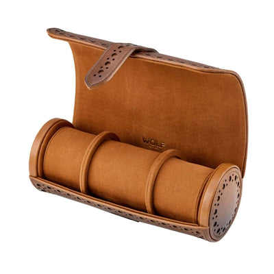 Brogue Triple Watch Roll - Burnished Brown simple Pursuit