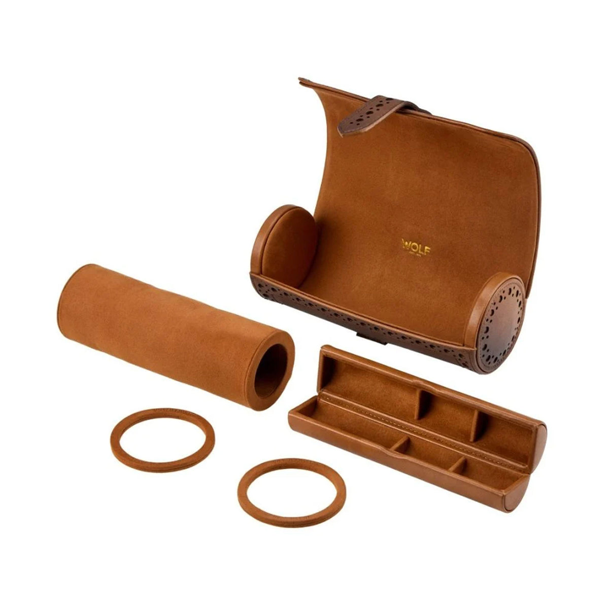 Brogue Triple Watch Roll - Burnished Brown simple Pursuit