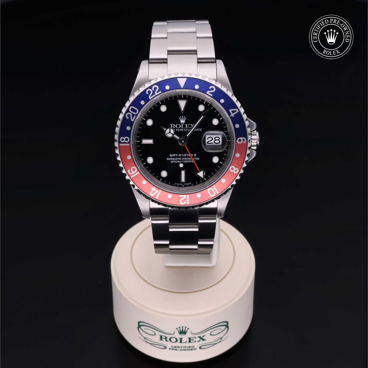 Rolex Certified Pre-Owned GMT Master II 40mm 16710BLRO K195435