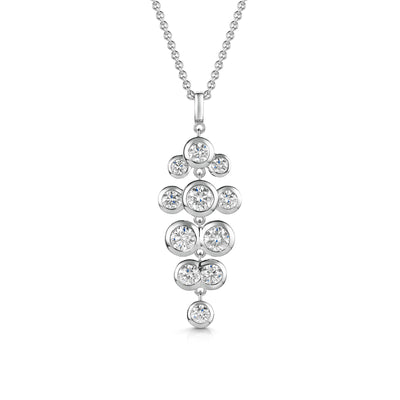 18ct White Gold Diamond Scatter Drop Pendant Necklace simple Pursuit