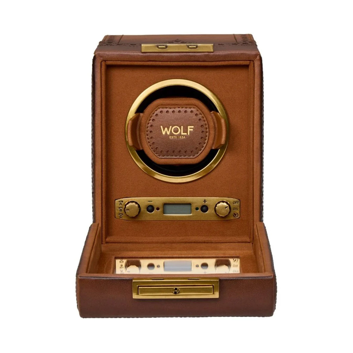 Brogue Single Watch Winder Burnished Brown simple Pursuit