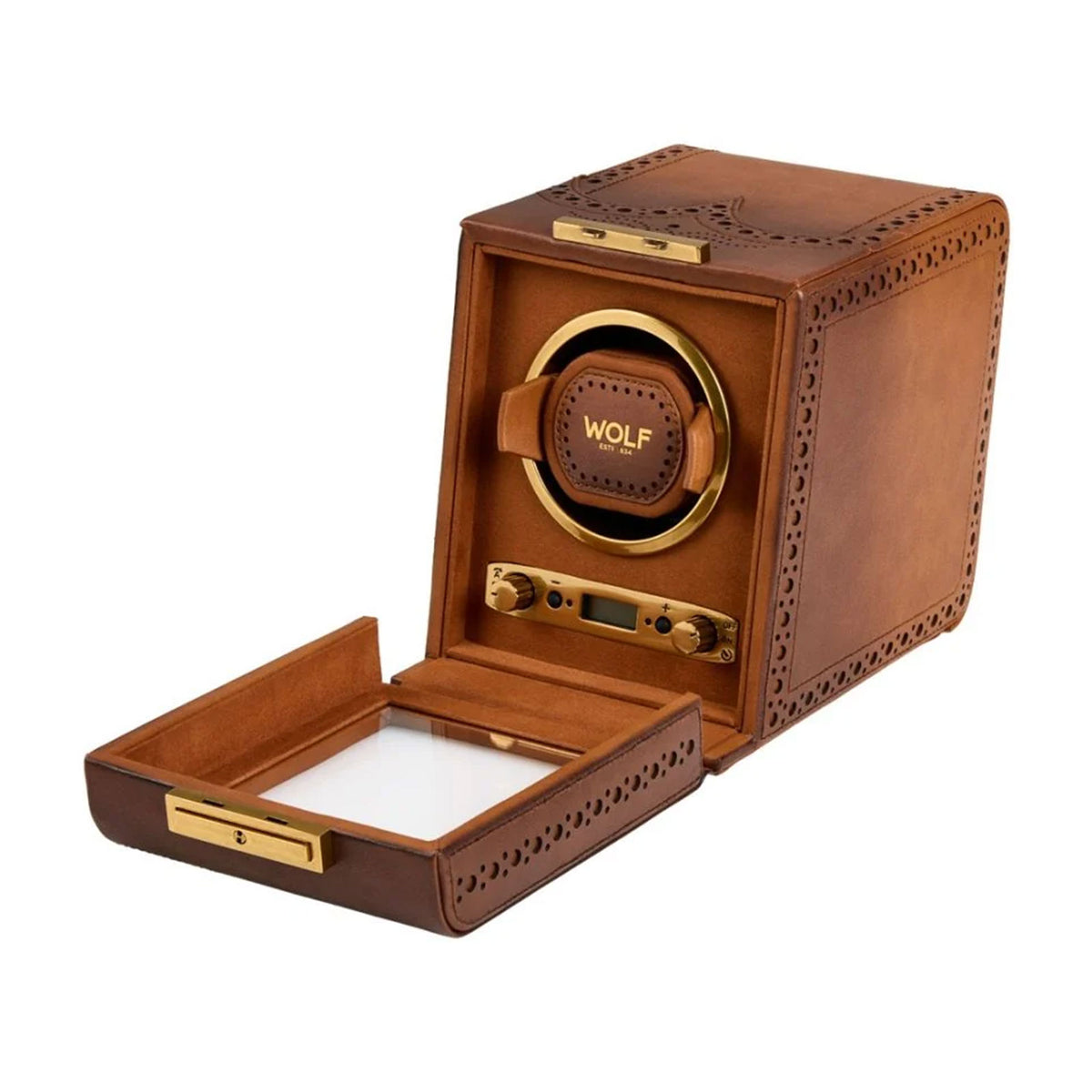 Brogue Single Watch Winder Burnished Brown simple Pursuit