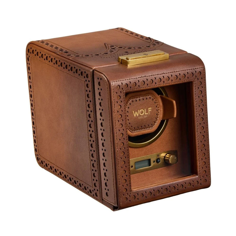 Brogue Single Watch Winder Burnished Brown simple Pursuit
