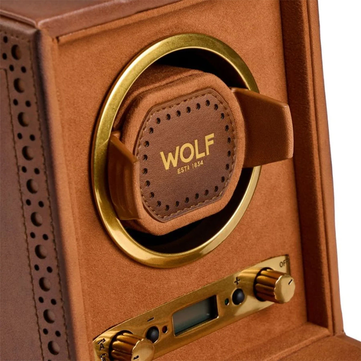 Brogue Single Watch Winder Burnished Brown simple Pursuit