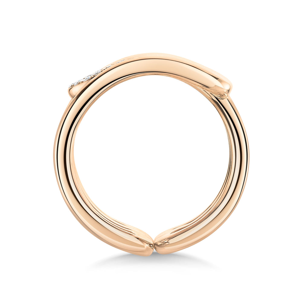 18ct Rose Gold Diamond-Set Curve Wide Ring variant Pursuit