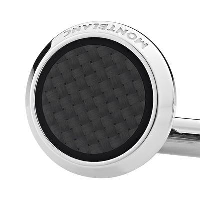Meisterstück Cufflinks in Steel with Carbon-Patterned Inlay simple Pursuit