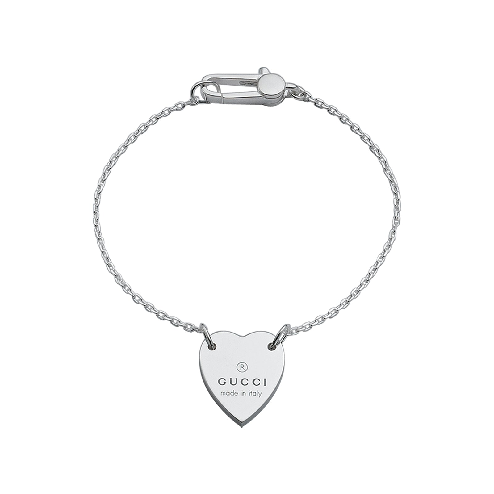 Gucci Trademark Silver Bracelet with Heart Pendant variant Pursuit