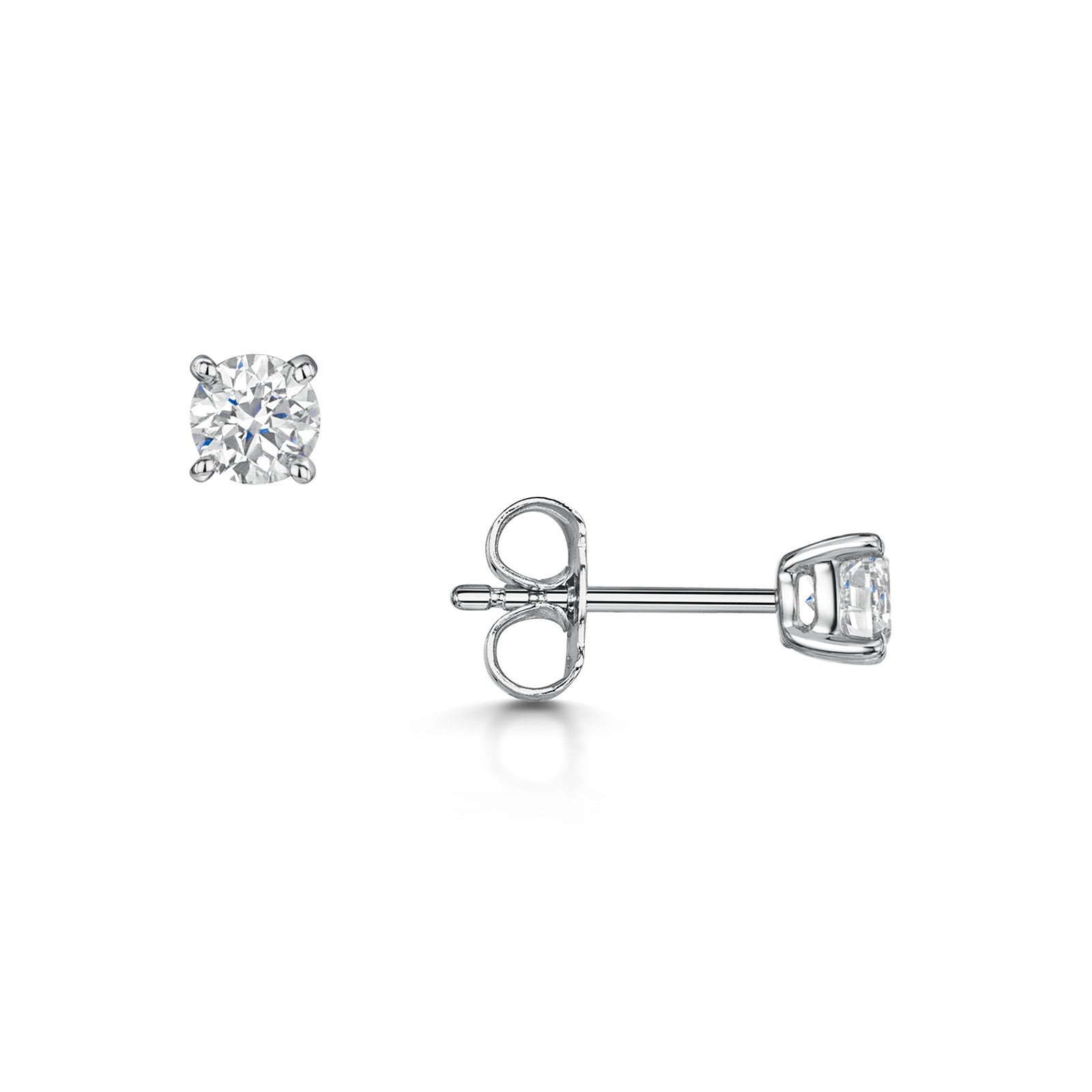 18ct White Gold Diamond Stud Earrings 0.70ct simple Pursuit