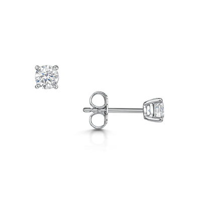 18ct White Gold Diamond Stud Earrings 0.70ct simple Pursuit