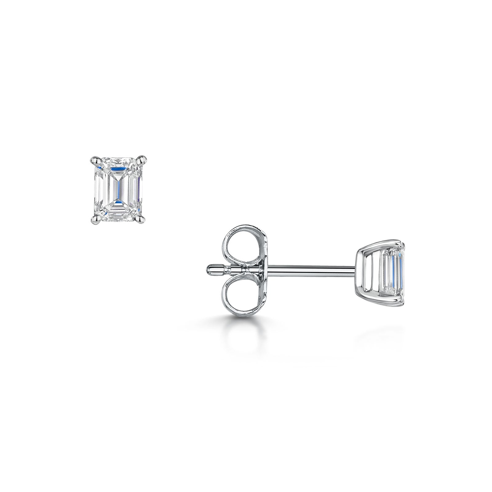 18ct White Gold Diamond Stud Earrings 0.70ct simple Pursuit